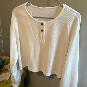 Waffled Long Sleeve Shirt (crop)